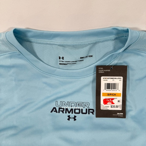 NWT Under Armour Women's Small S Long Sleeve Exercise Shirt Stretch Active Top - Picture 3 of 5